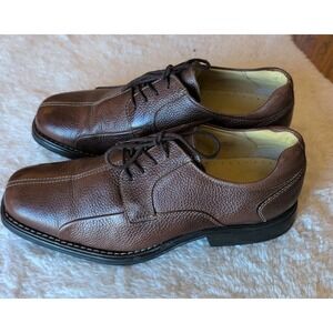 Studio Belvedere Mens Bay Bridge soft brown pebble leather lace up shoes sz 12 D